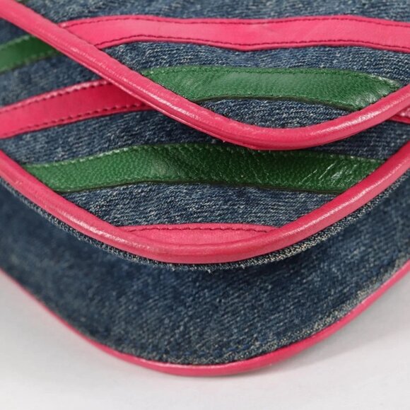 PRADA Shoulder Bag Denim Blue Auth 140894V - Picture 4 of 16